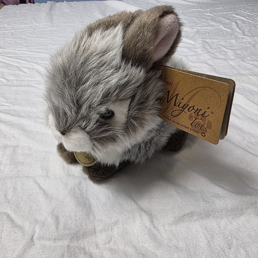 Miyoni Tots Aurora Bunny Grey Stuffed Animal Plush